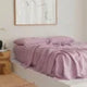 Blush Pink 100% Cotton 3-Piece Duvet Cover Set 300tc Thread Count Anti-Static Anti-Bacteria European-American Style Solid Hotel