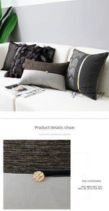 Accessible Luxury Wind Black Geometric Fox Fur Pillow Cover - Julia M LifeStyles