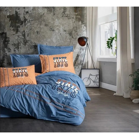Cotton Box Mood Embroidered Ranforce Double Duvet Cover Set Cinnamon State 8680108071151 Julia M LifeStyles