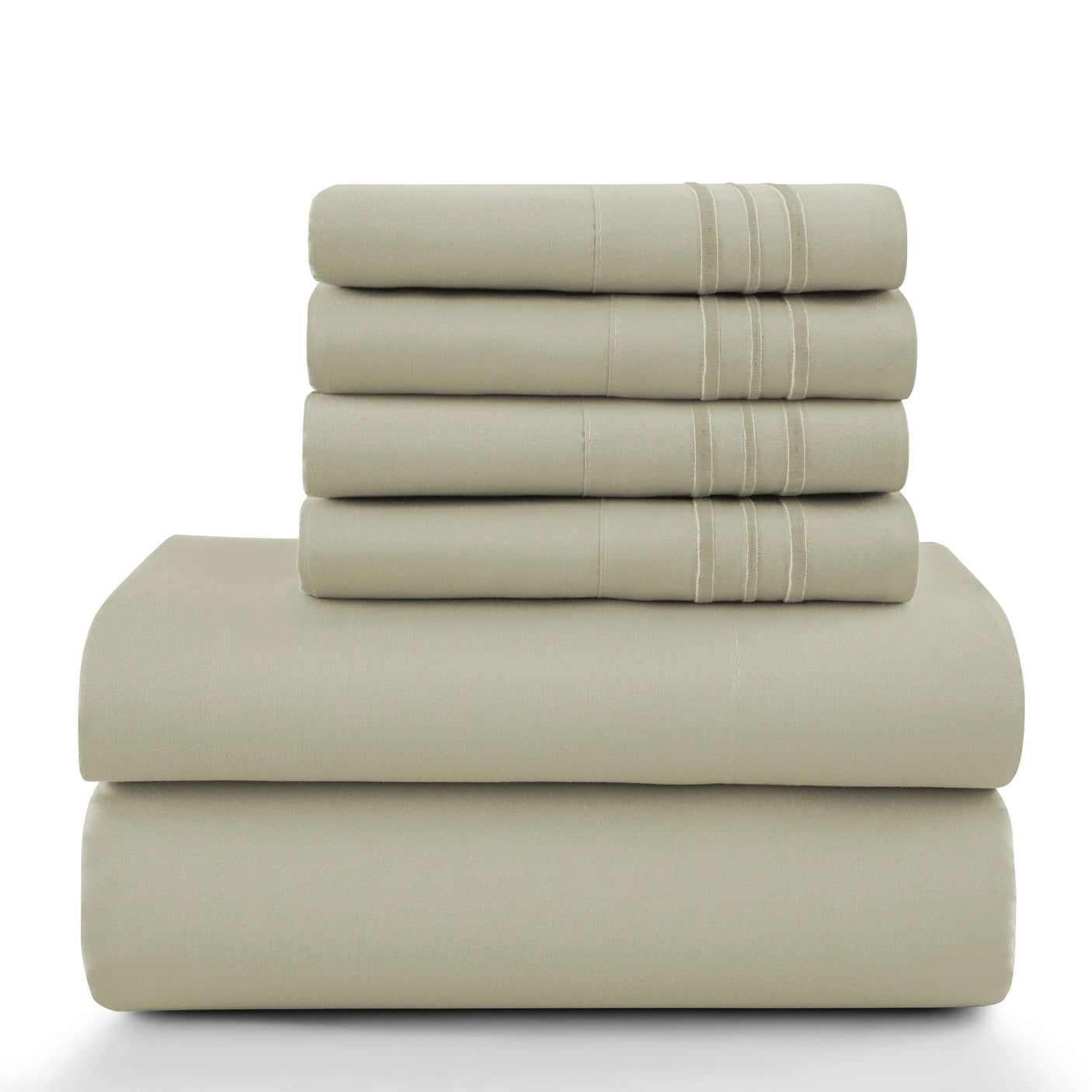 Lux Décor 6Pc Solid Sheet Set – Brushed Microfiber, 16" Deep Pockets - Julia M LifeStyles