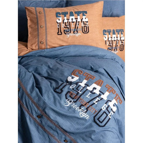 Cotton Box Mood Embroidered Ranforce Double Duvet Cover Set Cinnamon State 8680108071151 Julia M LifeStyles