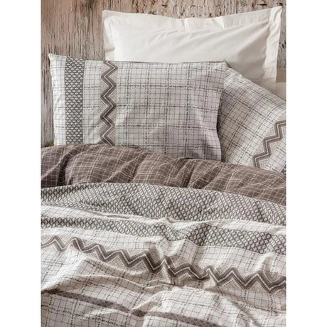 Double Duvet Cover Set in Coffee Box Toprak Aren Coffee Duvet Cover Sets Julia M LifeStyles