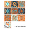 Mosaic 10-Piece Imitation Ceramic Tile Stickers Set for Home Decoration