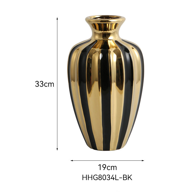Light luxury ceramic jars creative living room vases flower arrangements ceramic jars dining table decorations handicrafts Julia M Home & Kitchen