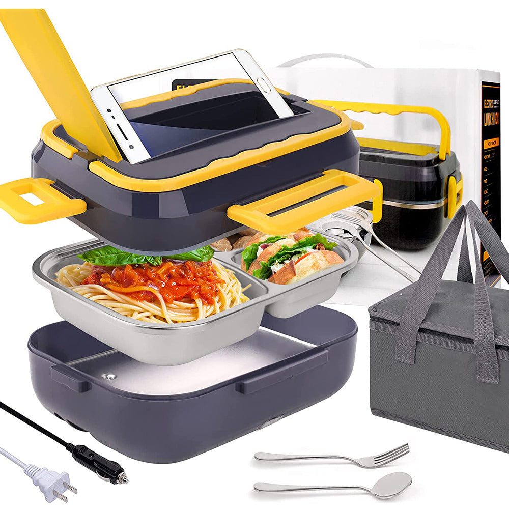 Kitchen ware 1.5L Cookware Sets Heater Portable Electric Lunch Boxes stainless steel Container with Insulation Bag for Car Truck Julia M Home & Kitchen