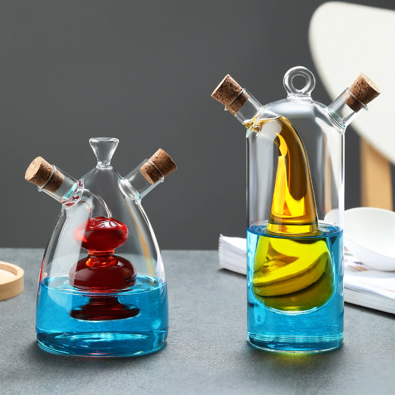 Kitchen Storage Sealed Bottles, Double-layer 2-in-1 Glass Bottles, Oil, Vinegar, Sauce, Seasoning Bottles, Kitchen Tools Julia M Home & Kitchen