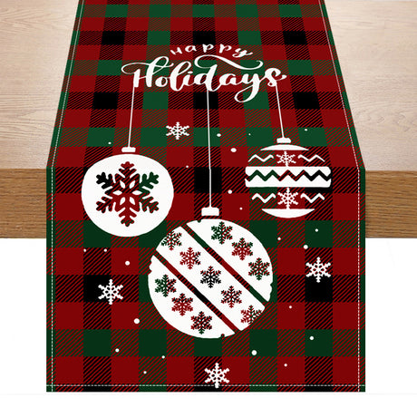 Christmas red black checkered white linen table flag cabinet decoration table flag restaurant dining table tablecloth tablecloth tea flag