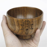 New Pentagram Wooden Bowl Three-Phase Moon Goddess Storage Bowl Wika WICCA Altar Ornament