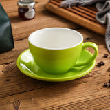 Nordic Ceramic Latte Cup – 300ml Artisan Coffee Cup with Contrast Rim
