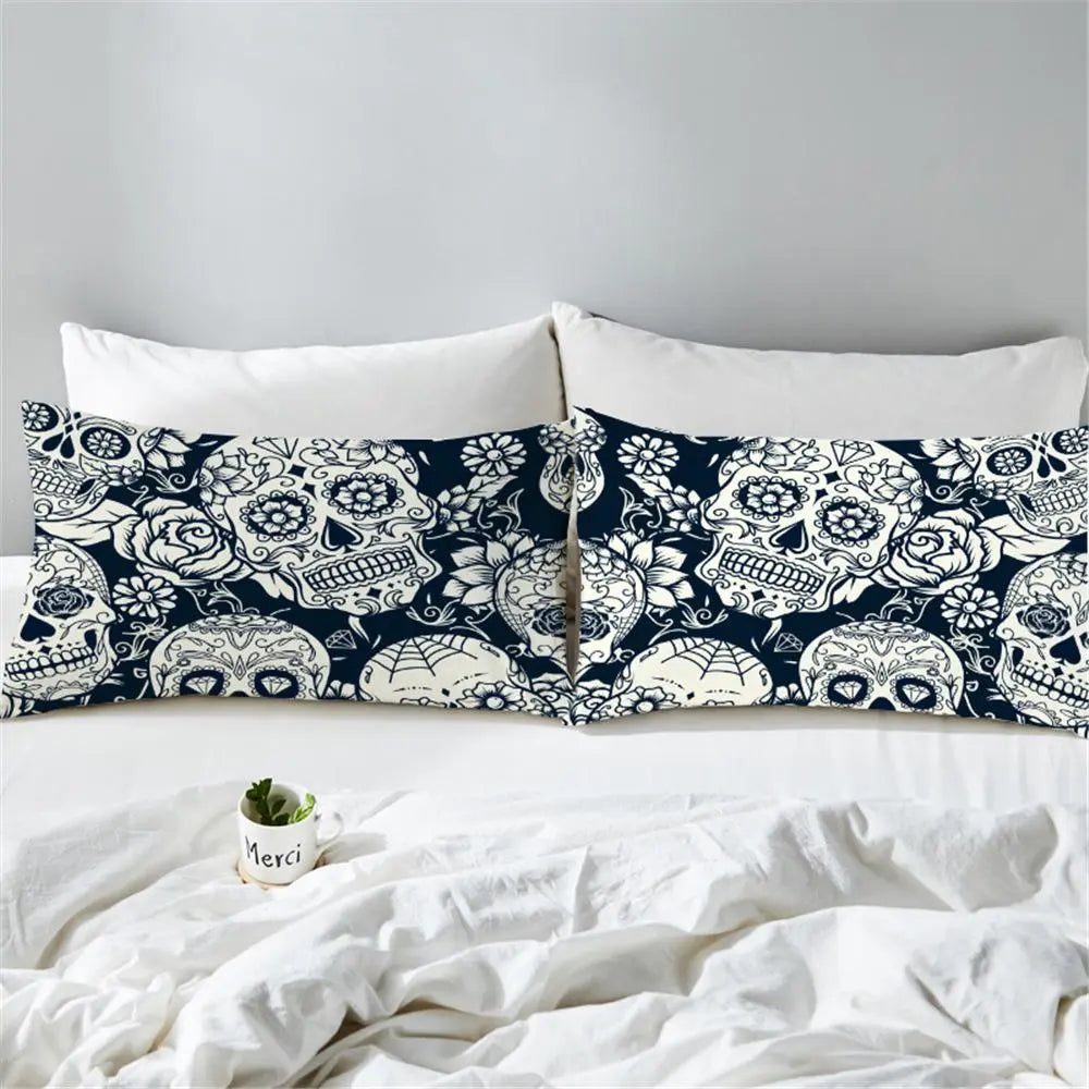 Bedding  Pillowcase Black skull 3D Print Pillow Case Pillow Bedding eprolo