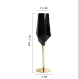Pure Black Crystal Golden Edge Wine Glass Goblet Light Luxury Irregular Model Room Special Champagne Cup Whiskey Beer Glasses