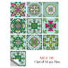 Mosaic 10-Piece Imitation Ceramic Tile Stickers Set for Home Decoration