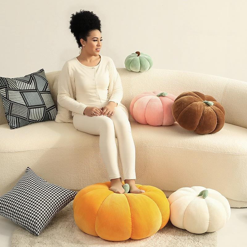 Cute Pumpkin Throw Pillow – Plush Minimalist Sofa & Bedhead Cushion