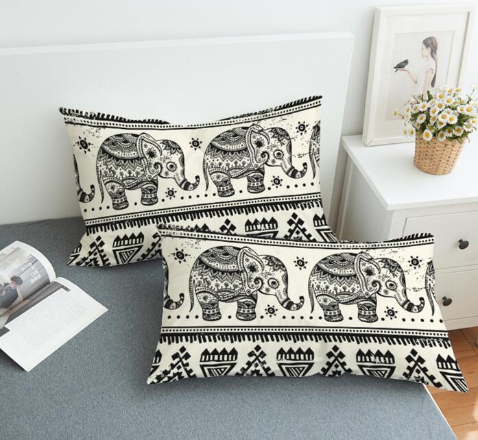 Bedding Pillowcase Bohemian elephant 3D Print Pillow Case Pillow Bedding - Julia M LifeStyles