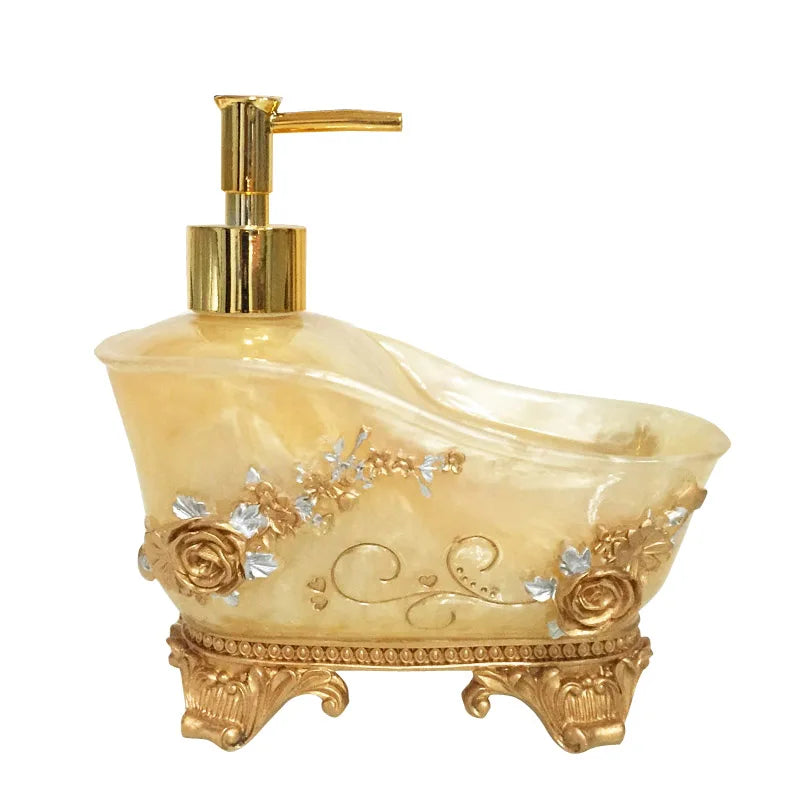 European Liquid Soap Bottle Resin Bathtub Shape Bathroom Sanitizer Bottles Shampoo Shower Gel Wristband Dispenser Accessories Julia M Home & Kitchen
