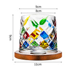 Hand drawn rotating glass cups multiple multi-purpose whiskey glasses rotating glass cups