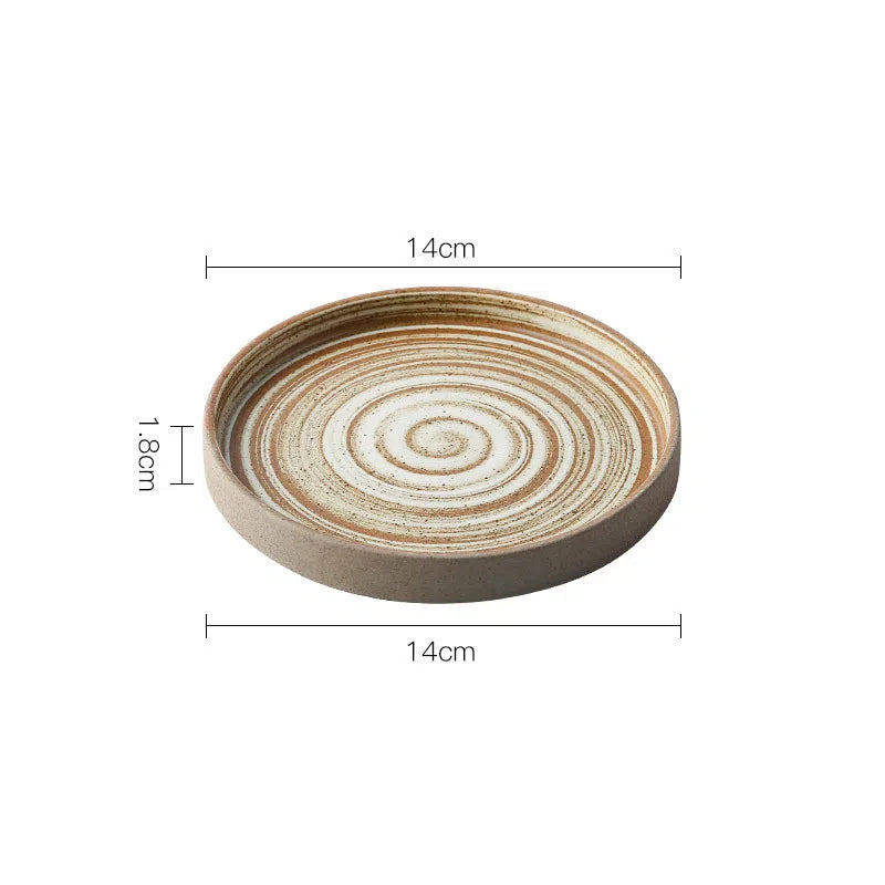 Coarse pottery coffee cup and plate set creative handmade retro coffee cup artistic cup plate milk cup Julia M Home & Kitchen