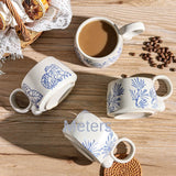 Hand-Painted Blue & White Ceramic Mug