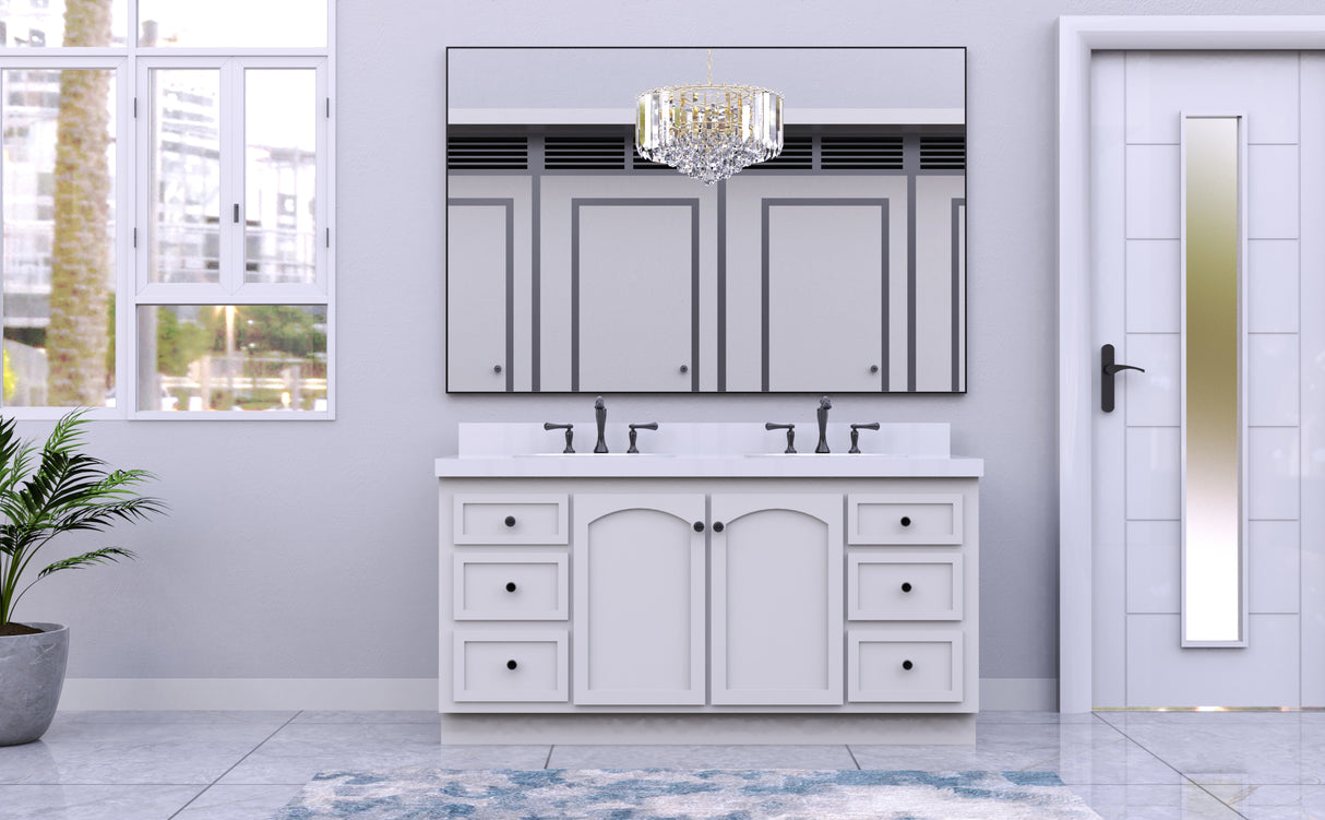60 "x36" oversized modern square bathroom mirror with Balk frame decorative large wall mirror aluminum frame vertical or horizon - Julia M LifeStyles