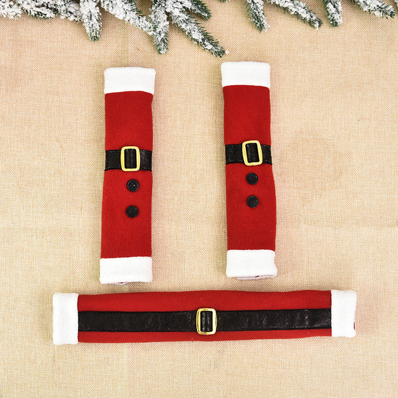 Christmas decorations, fleece cloth, refrigerator, gloves, home decorations, door handles, gloves, microwave oven, gloves Julia M Home & Kitchen