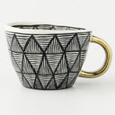 Motif Gold-Handle Ceramic Mug, 350 mL
