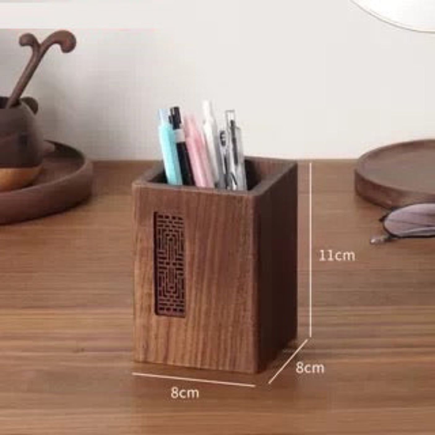 Nordic-Inspired Solid Wood Pen Holder – Elegant Office Organizer & Gift