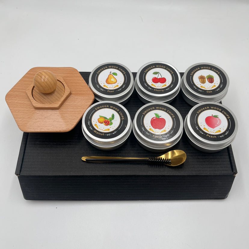 Solid wood wine barrel smoker bar whiskey seasoning tool smoked wine barrel set