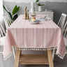 Nordic Christmas Table Cloth Hollow Tassel Table Cloth Solid Color Long Stripe Jacquard Table Cloth Tea Table Mat Cotton Linen Julia M Home & Kitchen