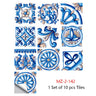 Mosaic 10-Piece Imitation Ceramic Tile Stickers Set for Home Decoration