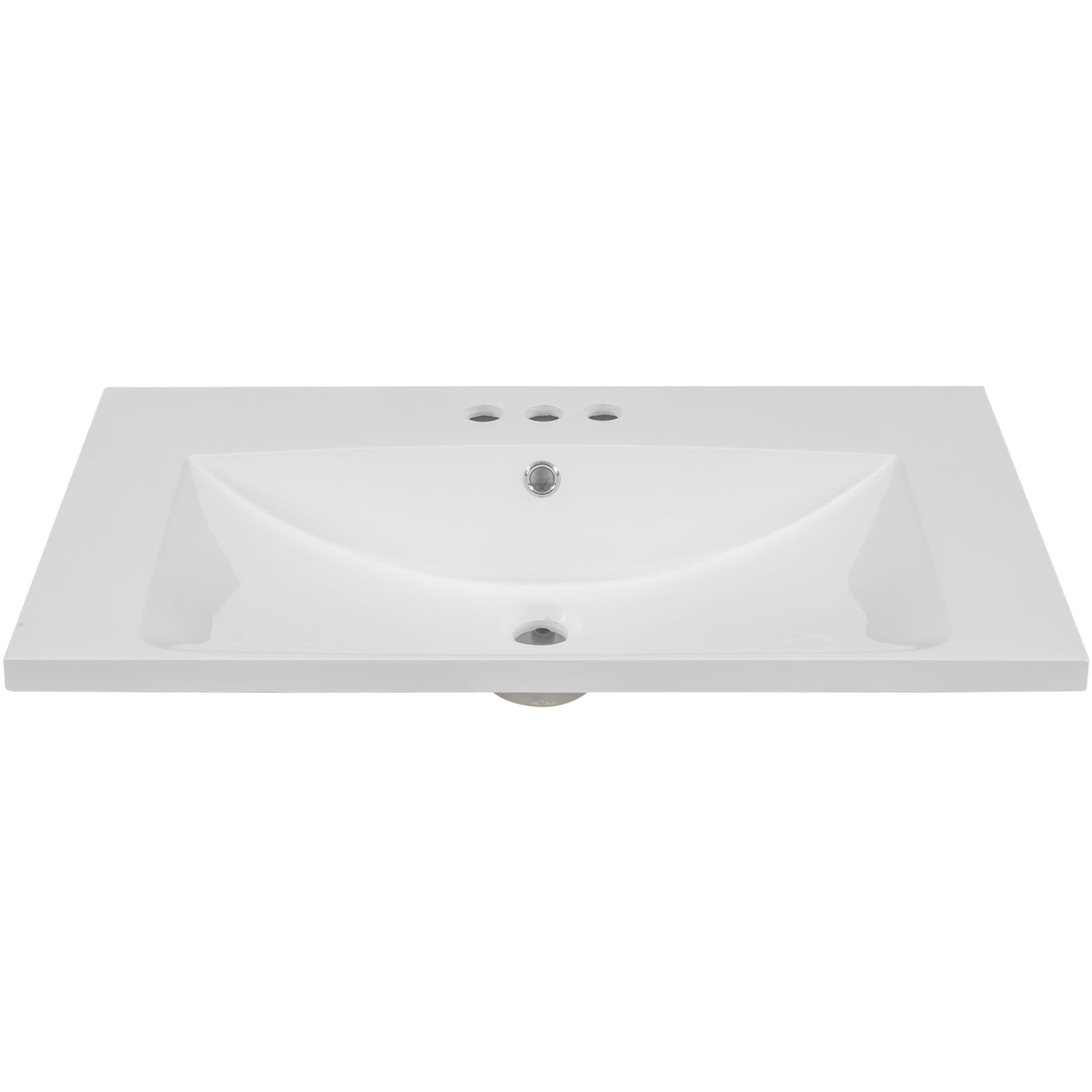 30" Single Bathroom Vanity Top with White Basin  3-Faucet Holes  Ceramic White Julia M Home & Kitchen