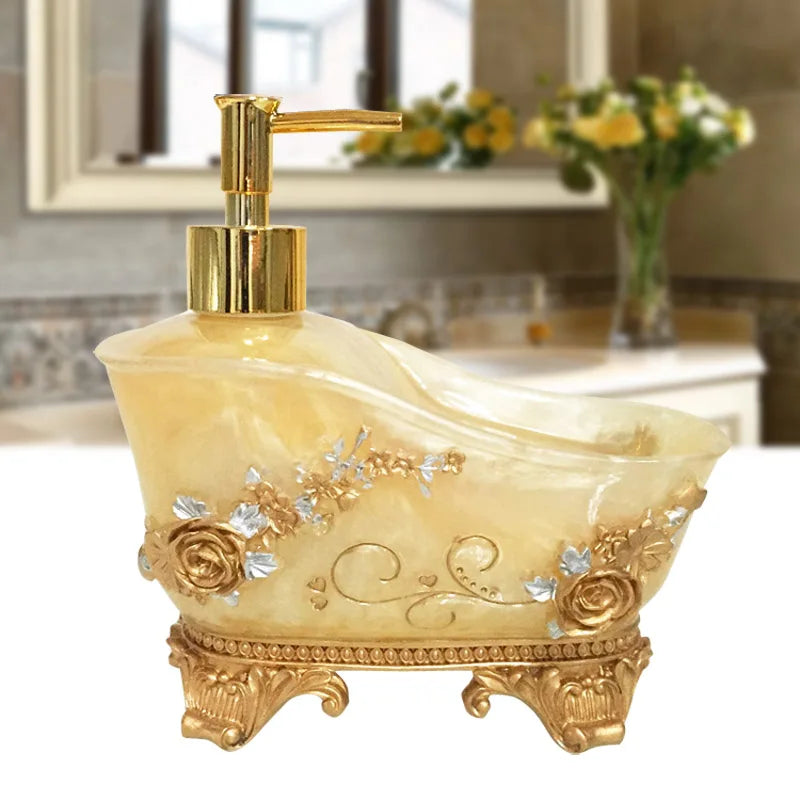 European Liquid Soap Bottle Resin Bathtub Shape Bathroom Sanitizer Bottles Shampoo Shower Gel Wristband Dispenser Accessories Julia M Home & Kitchen