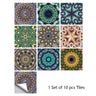 Mosaic 10-Piece Imitation Ceramic Tile Stickers Set for Home Decoration