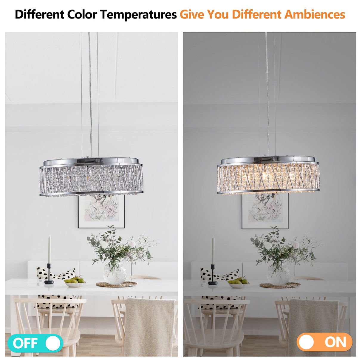 Modern Crystal Ceiling Light – Round Flush Mount Chandelier