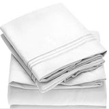 White Bedding Set Queen size Bed sheets Solid color Flat Sheet+Fitted Sheet+Pillowcase Bed Linens