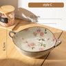 7.5inch Japanese Household Noodle Bowl Ceramic Soup Bowl With Handle Salad Pasta Bowl Kitchen Tableware Microwave Oven Bakware