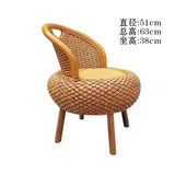 Balcony rattan chair tatami mat single with rattan solid wood for shoe stool living room adult casual - Julia M LifeStyles