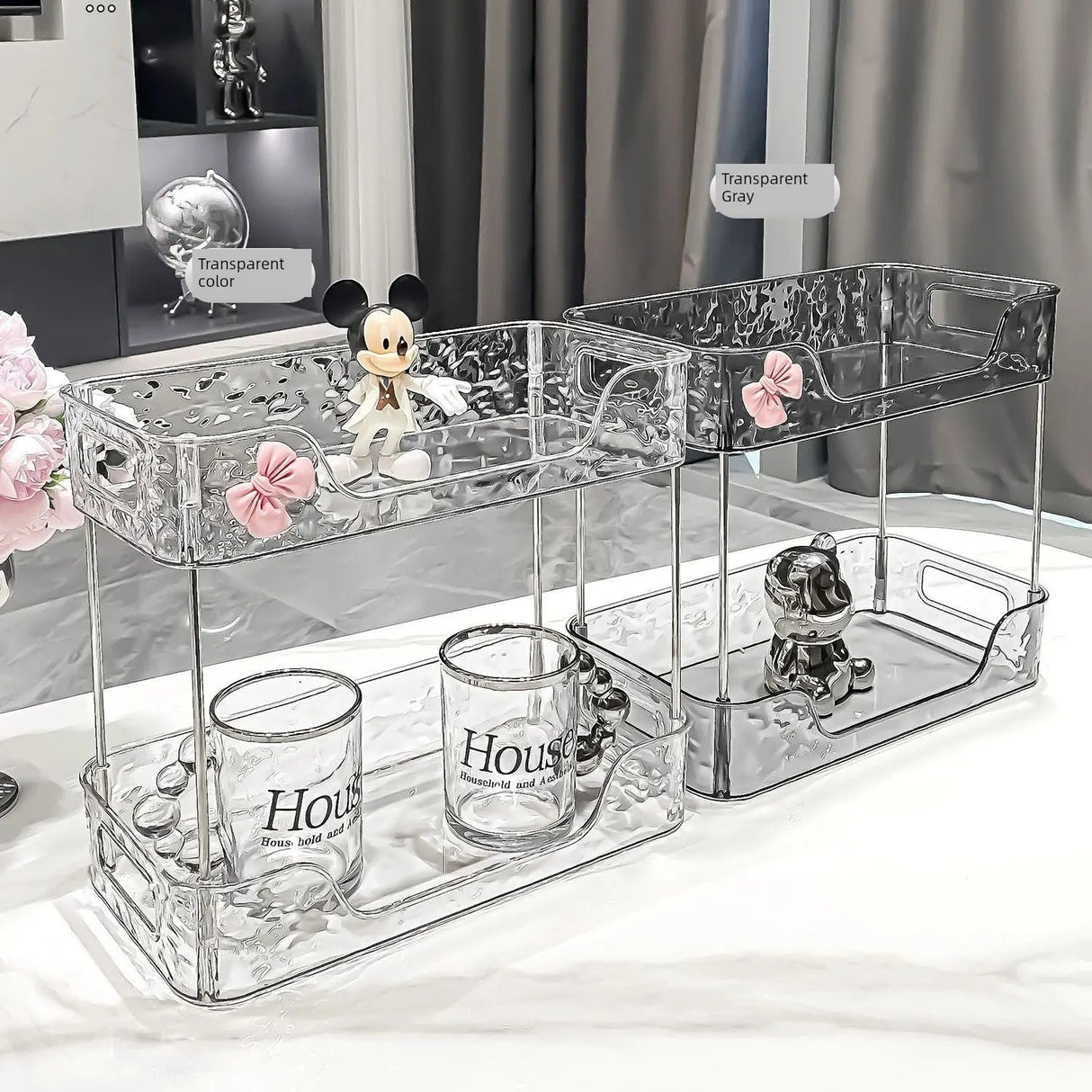 Bathroom Organizer Shelf Home Kitchen Acryl Storage Rack Large Capacity Skincare Cosmetic Liptick Shampoo Desktop Holder - Julia M LifeStyles