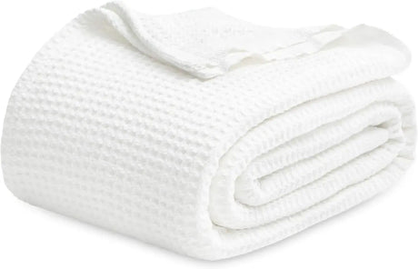 Bedsure 100% Cotton Waffle Weave Lightweight Blanket - Julia M LifeStyles