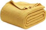 Bedsure 100% Cotton Waffle Weave Lightweight Blanket - Julia M LifeStyles
