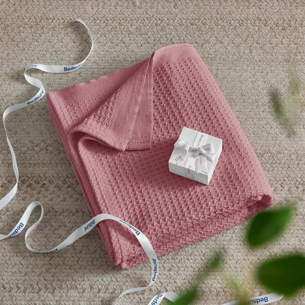 Bedsure 100% Cotton Waffle Weave Lightweight Blanket - Julia M LifeStyles