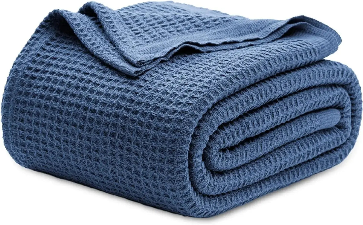 Bedsure 100% Cotton Waffle Weave Lightweight Blanket - Julia M LifeStyles
