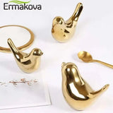 Bird Figurine 4 Sizes Nordic Ceramic Gold Animal Statue - Julia M LifeStyles