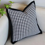 Black and White Houndstooth Check Pillow - Julia M LifeStyles