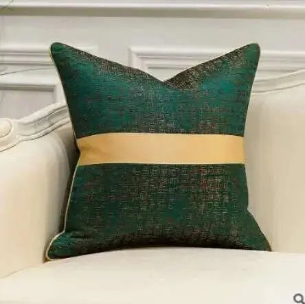 Blue Gold Jacquard Cushion Cover - Julia M LifeStyles