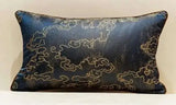 Blue Gold Jacquard Cushion Cover - Julia M LifeStyles