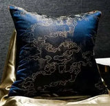 Blue Gold Jacquard Cushion Cover - Julia M LifeStyles