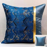 Blue Gold Jacquard Cushion Cover - Julia M LifeStyles