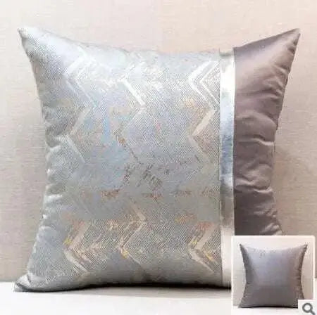 Blue Gold Jacquard Cushion Cover - Julia M LifeStyles