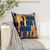 Blue Gold Jacquard Cushion Cover - Julia M LifeStyles