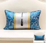 Blue Gold Jacquard Cushion Cover - Julia M LifeStyles